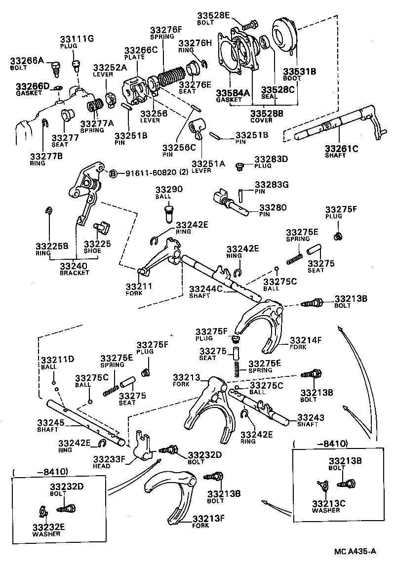  CARINA FF |  GEAR SHIFT FORK LEVER SHAFT MTM