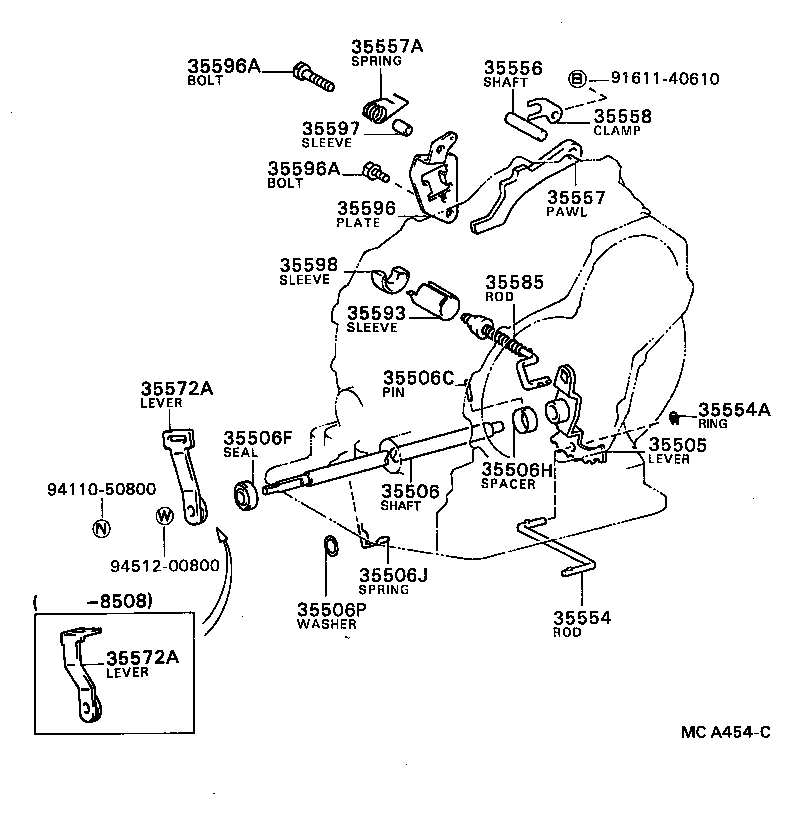  CARINA FF |  THROTTLE LINK VALVE LEVER ATM