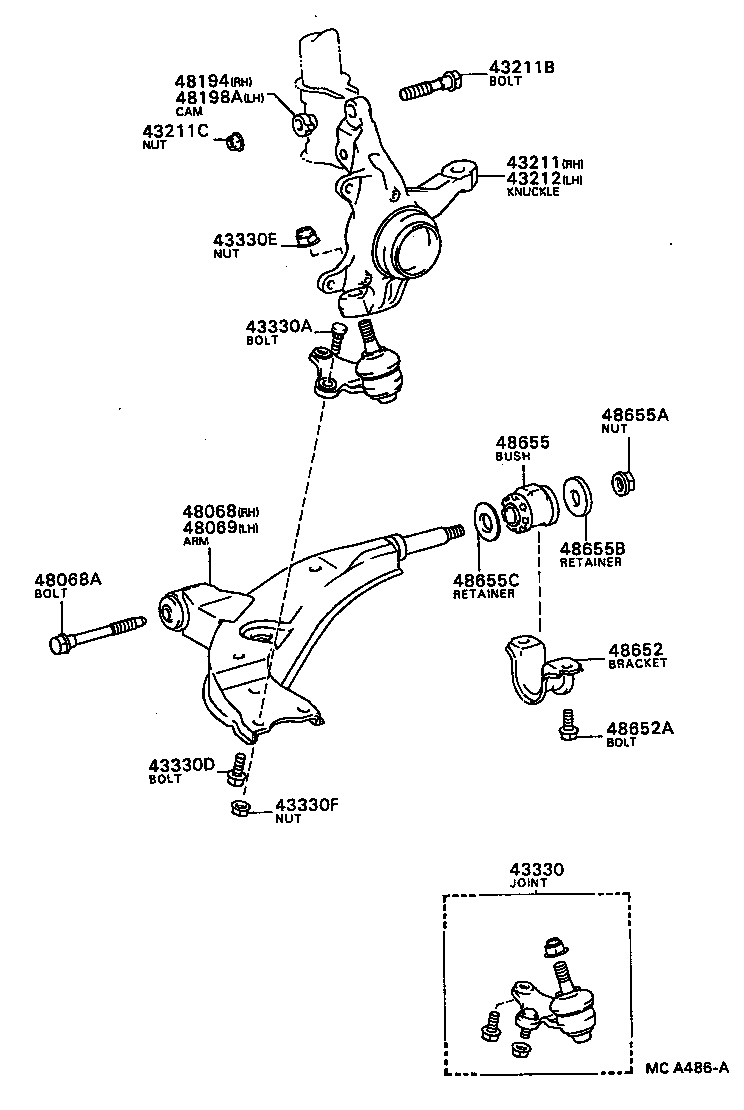  CARINA FF |  FRONT AXLE ARM STEERING KNUCKLE