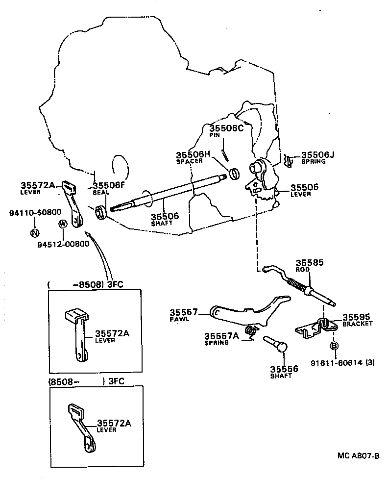  CARINA FF |  THROTTLE LINK VALVE LEVER ATM