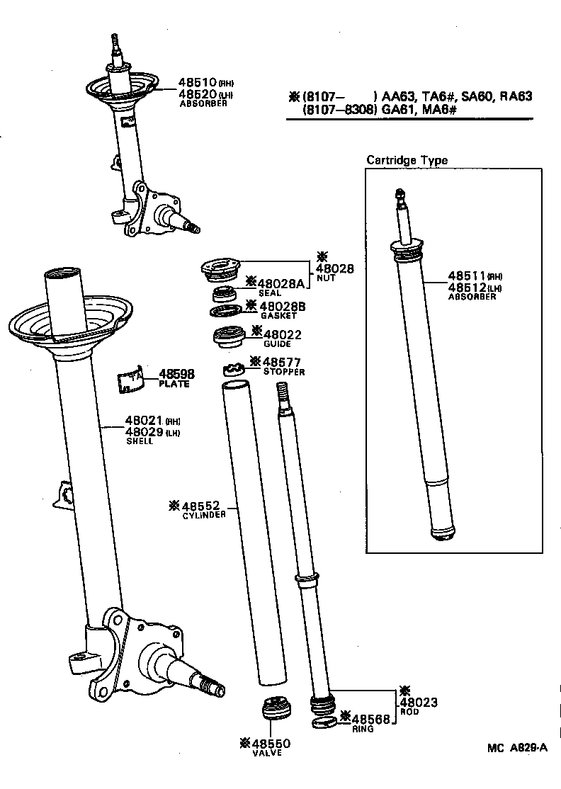  CELICA |  FRONT SPRING SHOCK ABSORBER