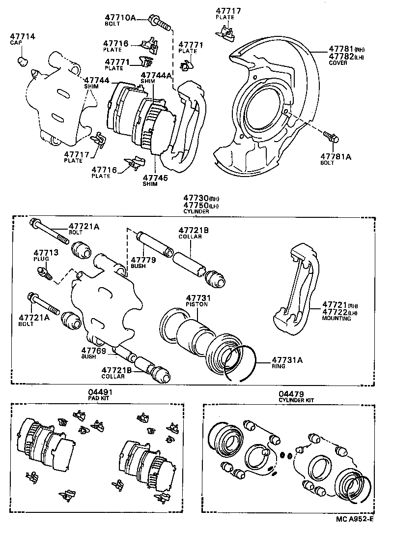  CARINA ED |  FRONT DISC BRAKE CALIPER DUST COVER