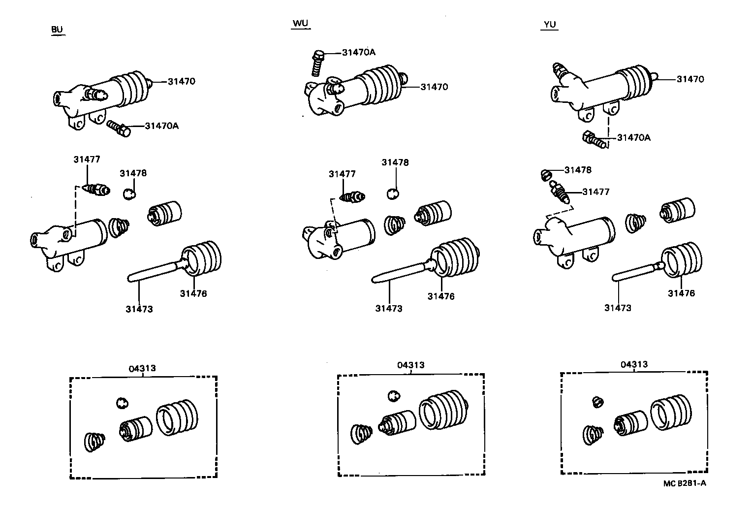  DYNA TOYOACE |  CLUTCH RELEASE CYLINDER