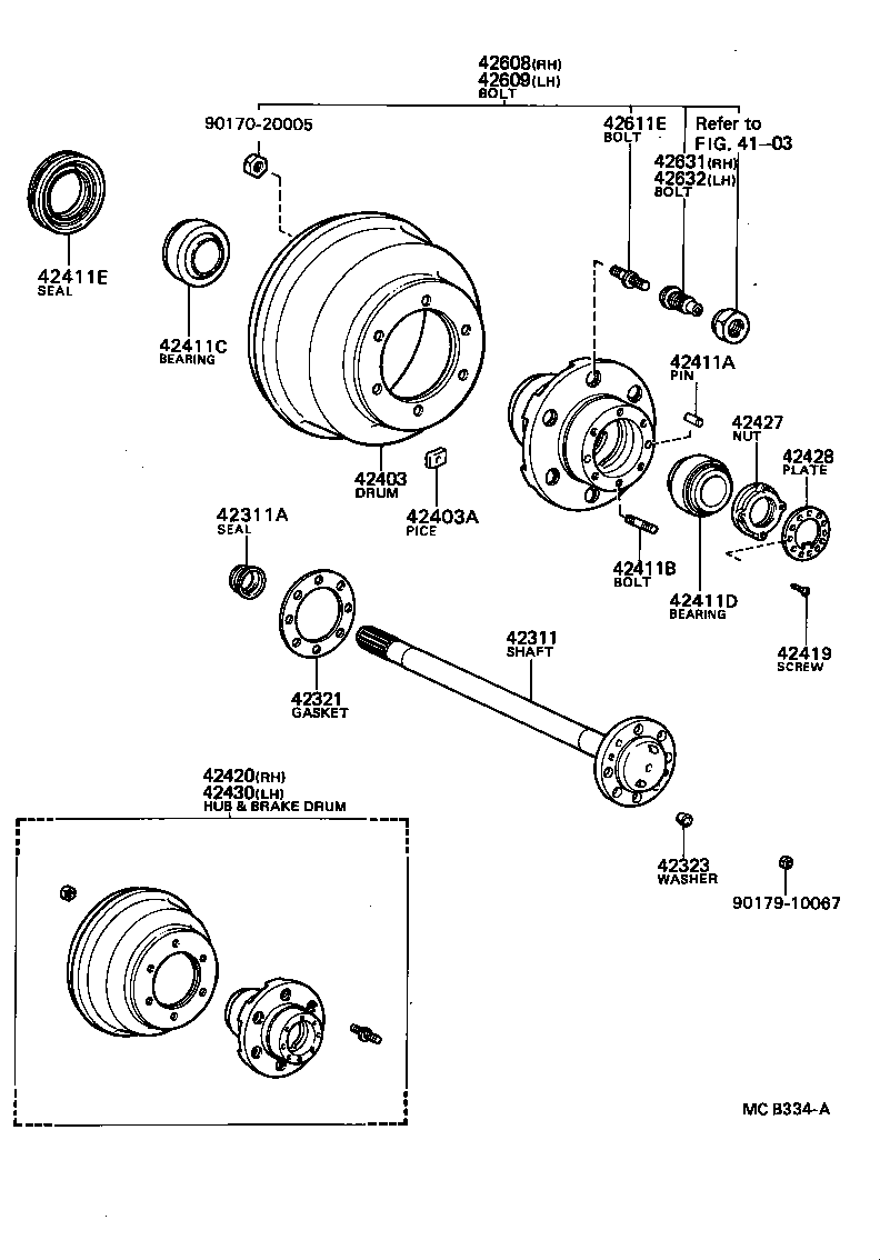  DYNA TOYOACE |  REAR AXLE SHAFT HUB