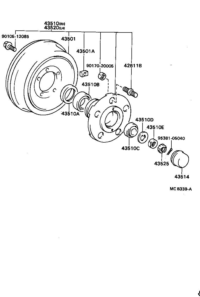  DYNA TOYOACE |  FRONT AXLE HUB