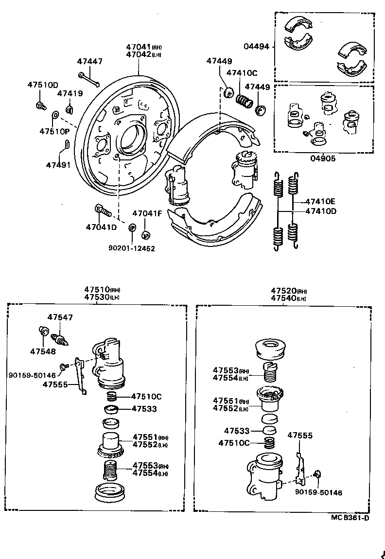  DYNA TOYOACE |  FRONT DRUM BRAKE WHEEL CYLINDER BACKING PLATE