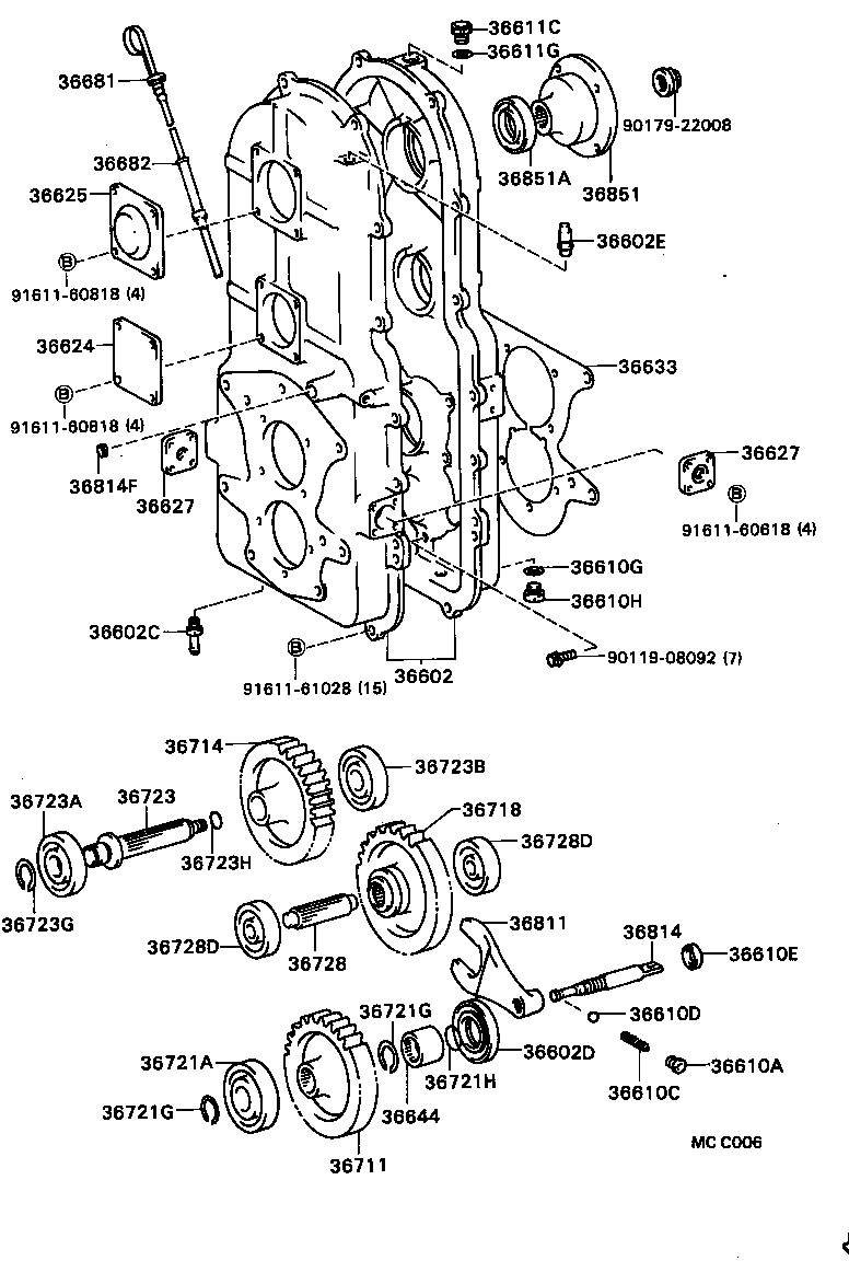  DYNA TOYOACE |  POWER TAKE OFF CASE GEAR