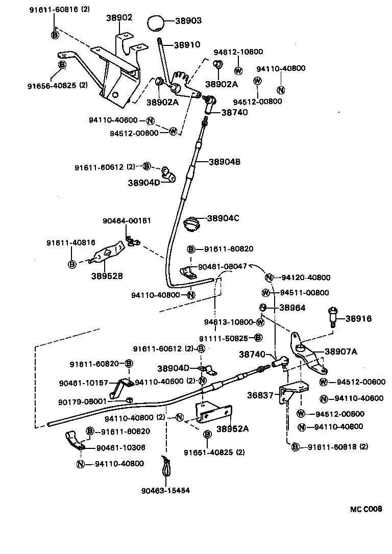  DYNA TOYOACE |  POWER TAKE OFF LEVER LINK