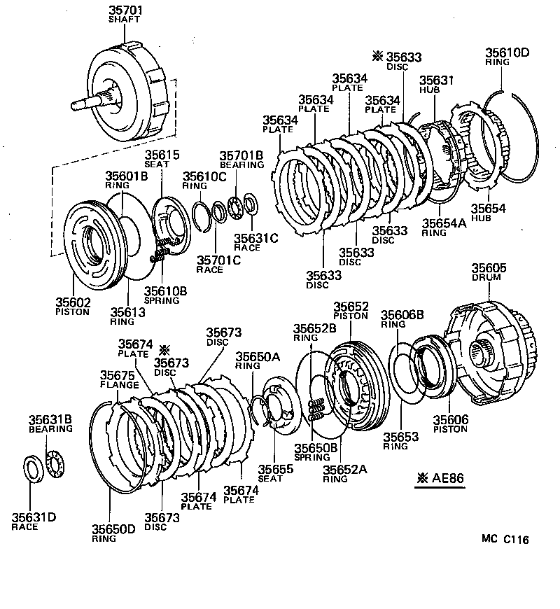  SPRINTER TRUENO |  BRAKE BAND MULTIPLE DISC CLUTCH ATM