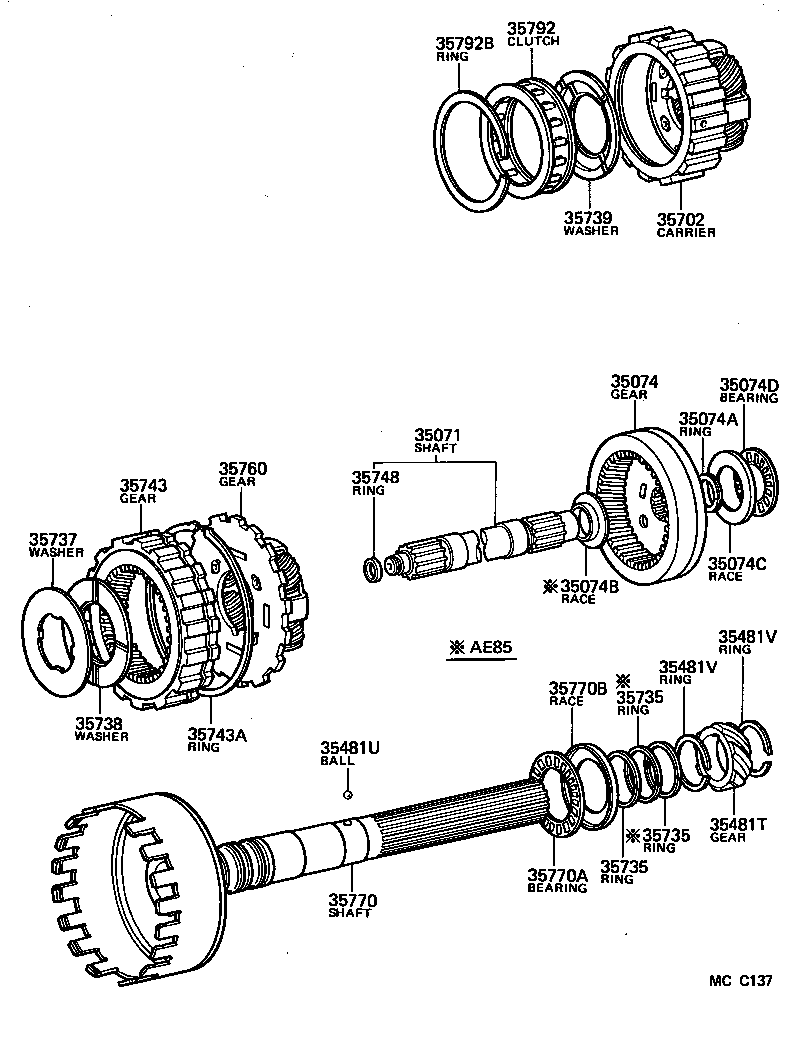  SPRINTER TRUENO |  PLANETARY GEAR REVERSE PISTON COUNTER GEAR ATM