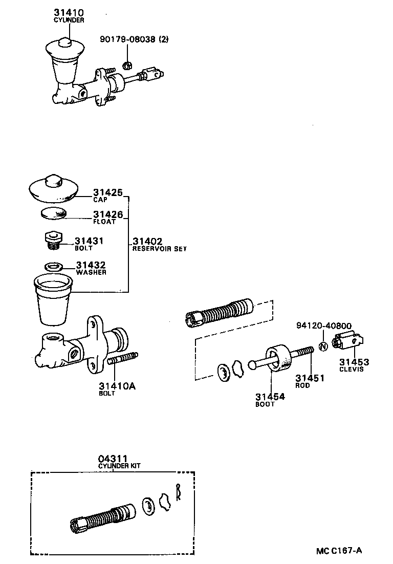  CARINA ED |  CLUTCH MASTER CYLINDER