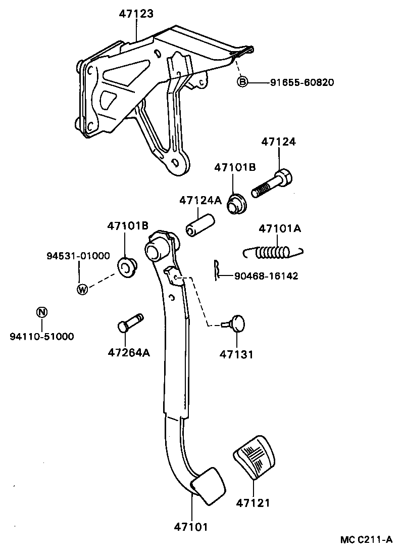  CARINA ED |  BRAKE PEDAL BRACKET