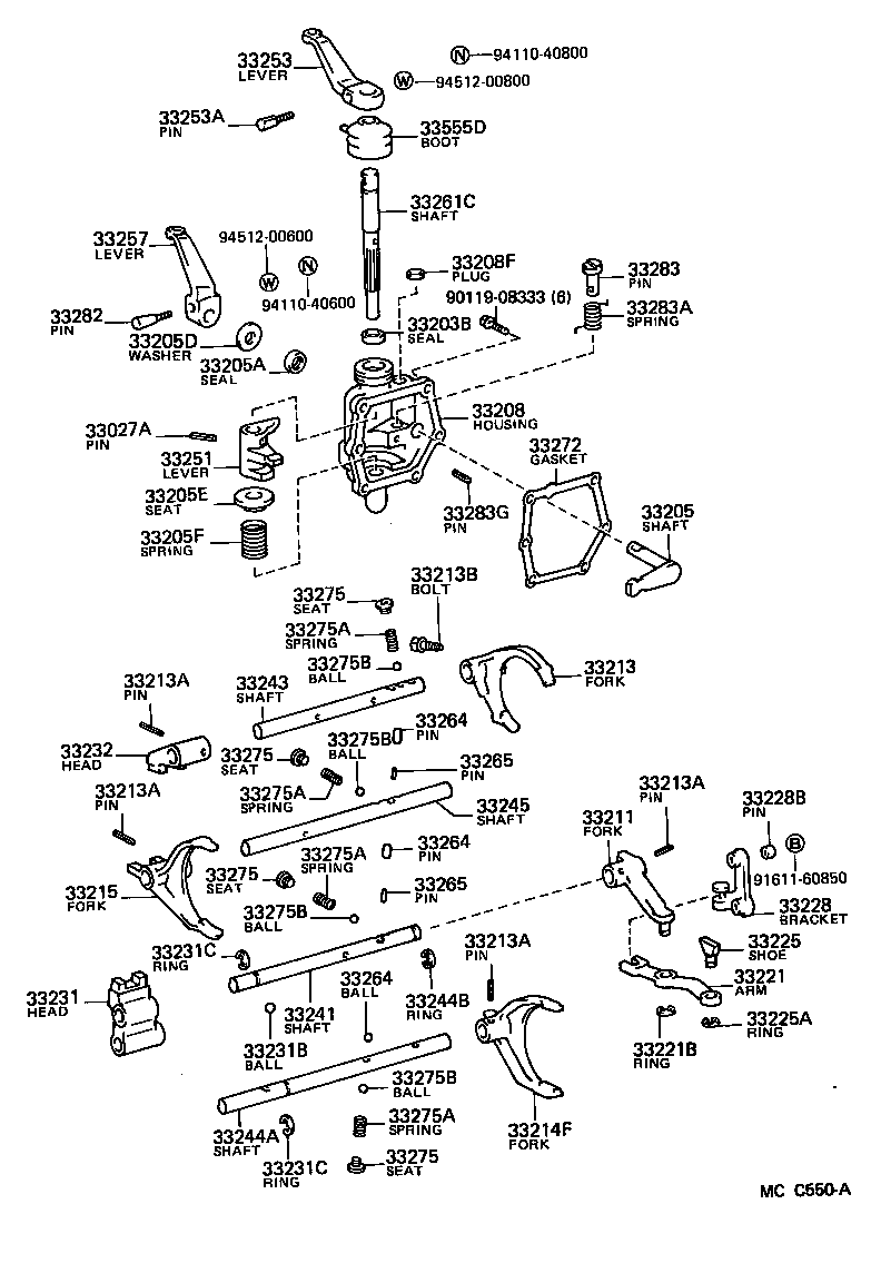  TOYOACE DYNA |  GEAR SHIFT FORK LEVER SHAFT MTM