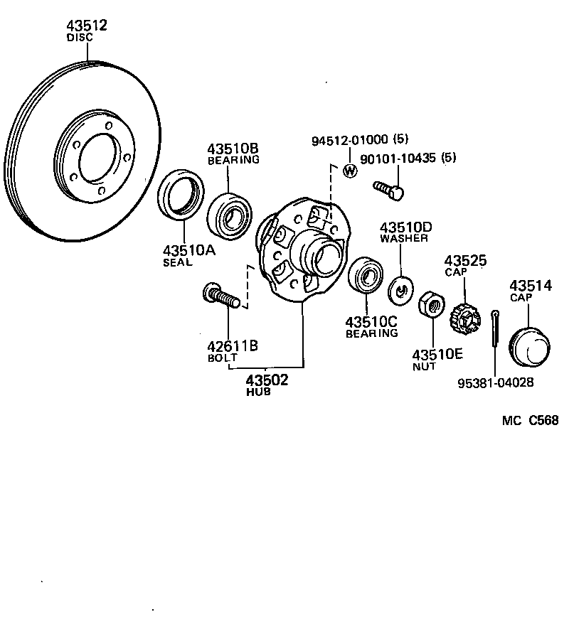  HIACE TRUCK |  FRONT AXLE HUB
