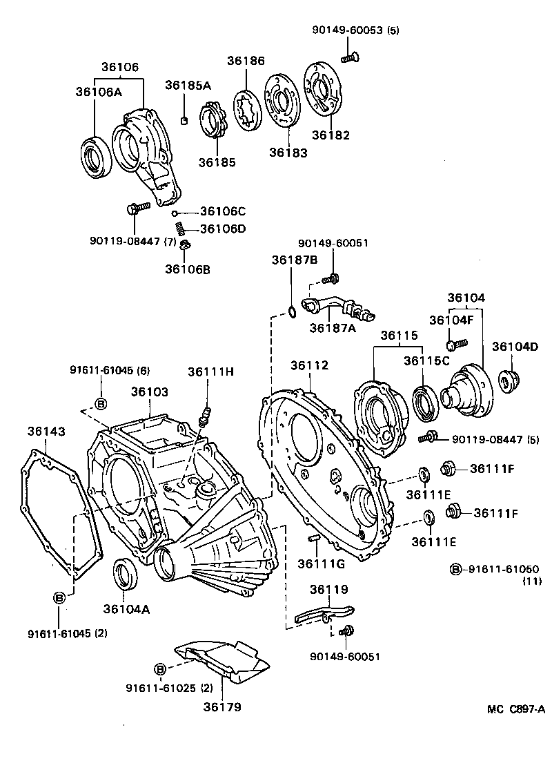  TOWN MASTERACE V WG |  TRANSFER CASE EXTENSION HOUSING