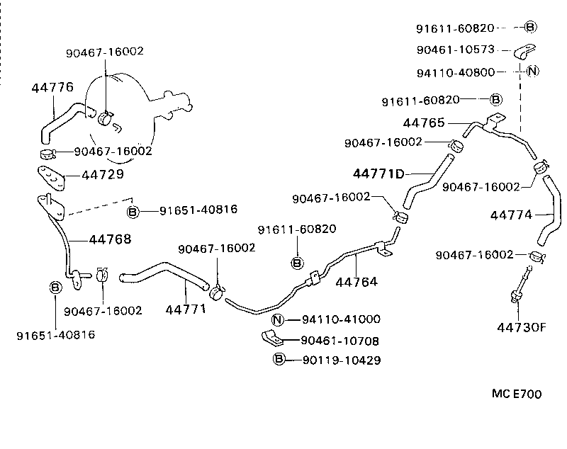  DYNA TOYOACE |  BRAKE BOOSTER VACUUM TUBE