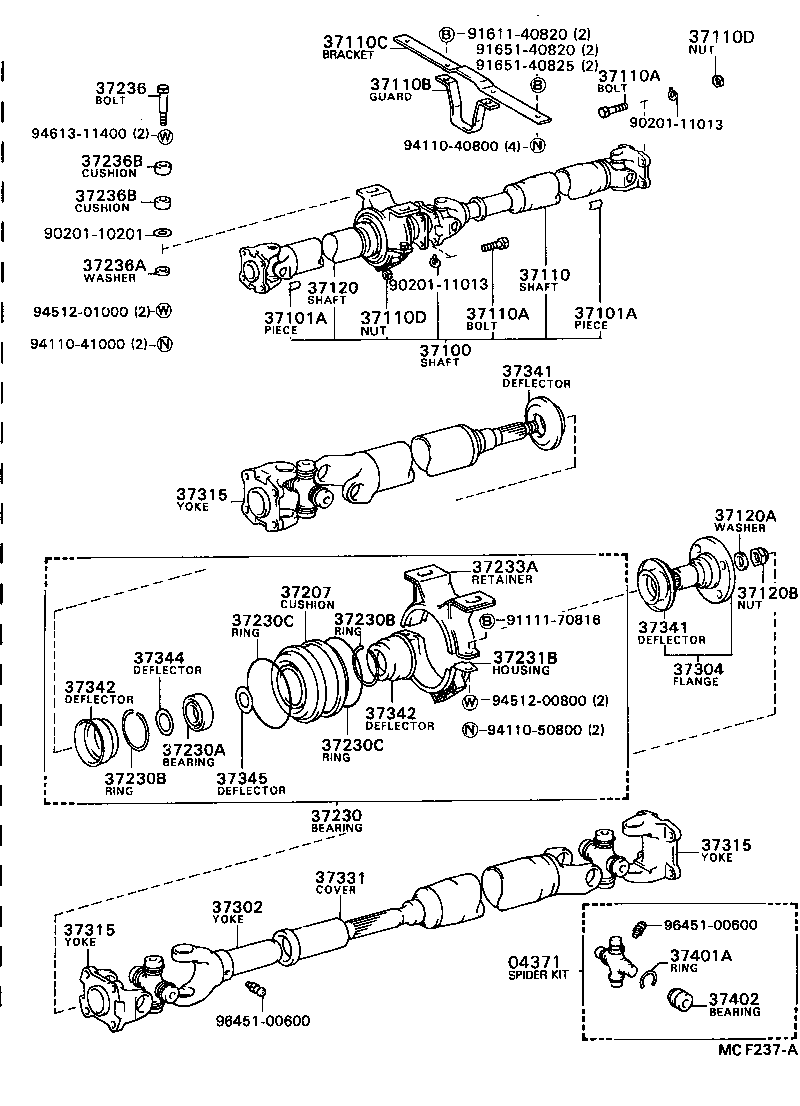 DYNA TOYOACE |  PROPELLER SHAFT UNIVERSAL JOINT