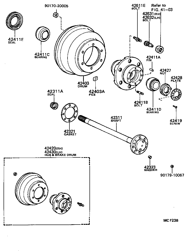  DYNA TOYOACE |  REAR AXLE SHAFT HUB