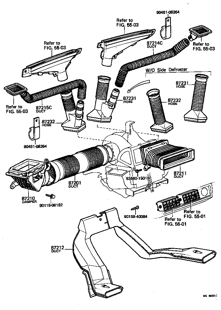  STARLET |  HEATING AIR CONDITIONING CONTROL AIR DUCT