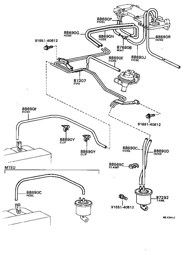  SOARER |  HEATING AIR CONDITIONING VACUUM PIPING