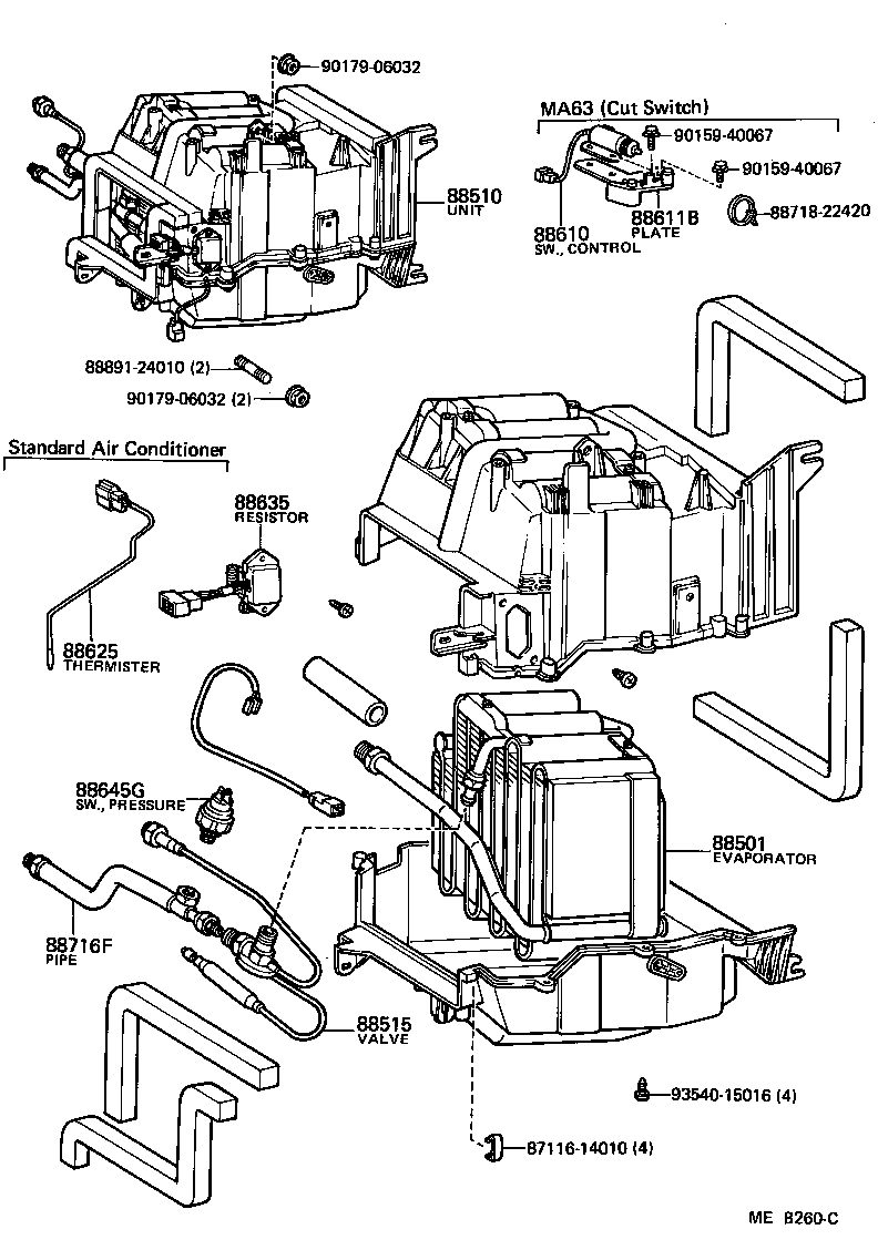  CELICA |  HEATING AIR CONDITIONING COOLER UNIT