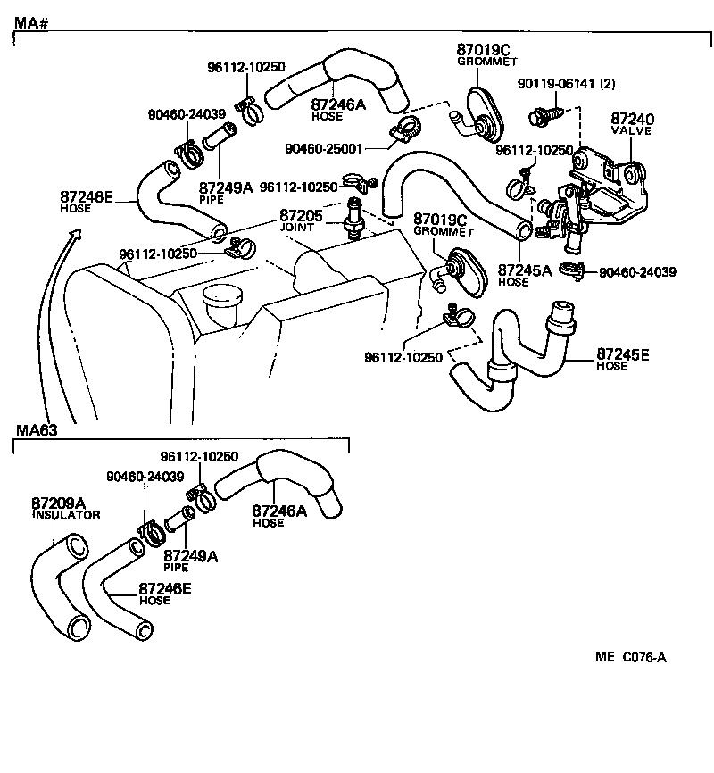  CELICA |  HEATING AIR CONDITIONING WATER PIPING