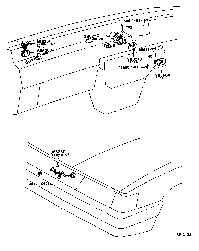  CAMRY VISTA |  HEATING AIR CONDITIONING CONTROL AIR DUCT