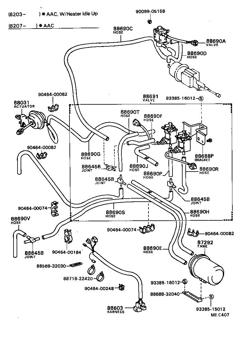  CAMRY VISTA |  HEATING AIR CONDITIONING VACUUM PIPING