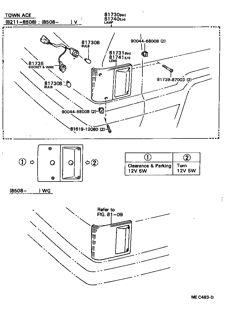  TOWN MASTERACE V WG |  SIDE TURN SIGNAL LAMP OUTER MIRROR LAMP