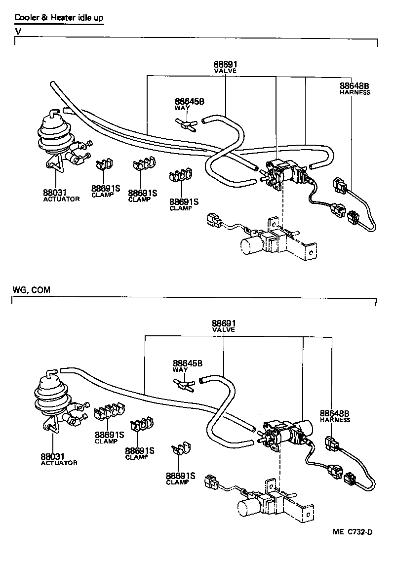  HIACE VAN WAGON |  HEATING AIR CONDITIONING VACUUM PIPING