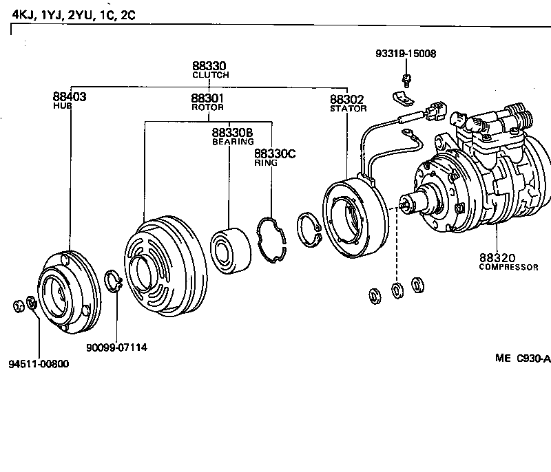  LITE TOWNACE TRUCK |  HEATING AIR CONDITIONING COMPRESSOR