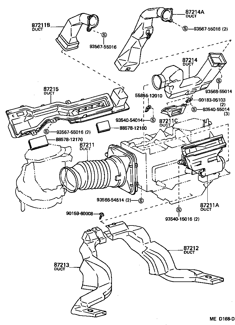  SPRINTER TRUENO |  HEATING AIR CONDITIONING CONTROL AIR DUCT