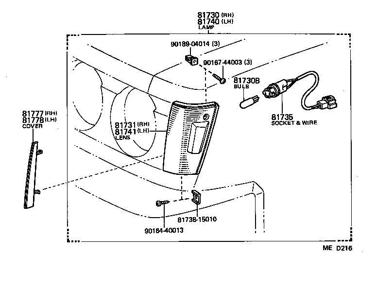  CARINA FR |  SIDE TURN SIGNAL LAMP OUTER MIRROR LAMP