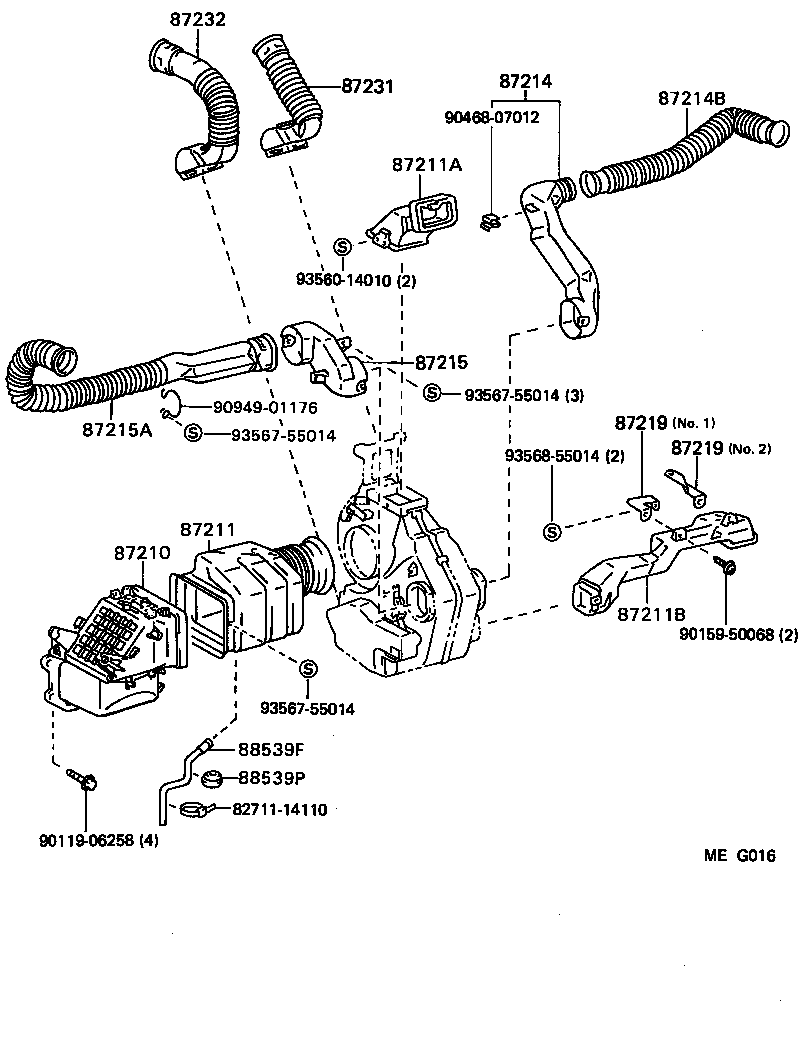  TOYOACE DYNA |  HEATING AIR CONDITIONING CONTROL AIR DUCT
