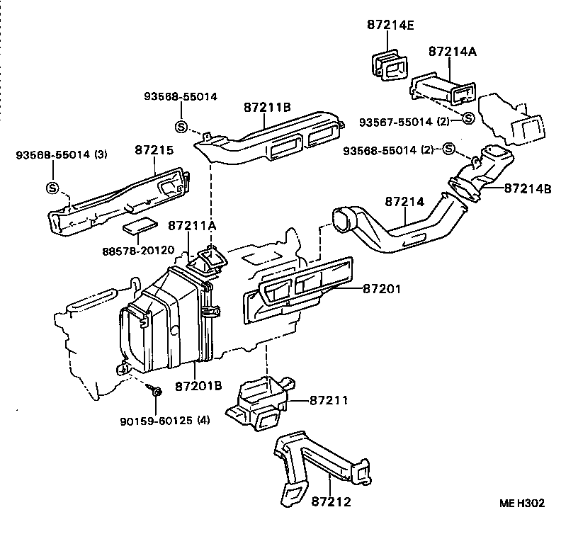  CELICA |  HEATING AIR CONDITIONING CONTROL AIR DUCT