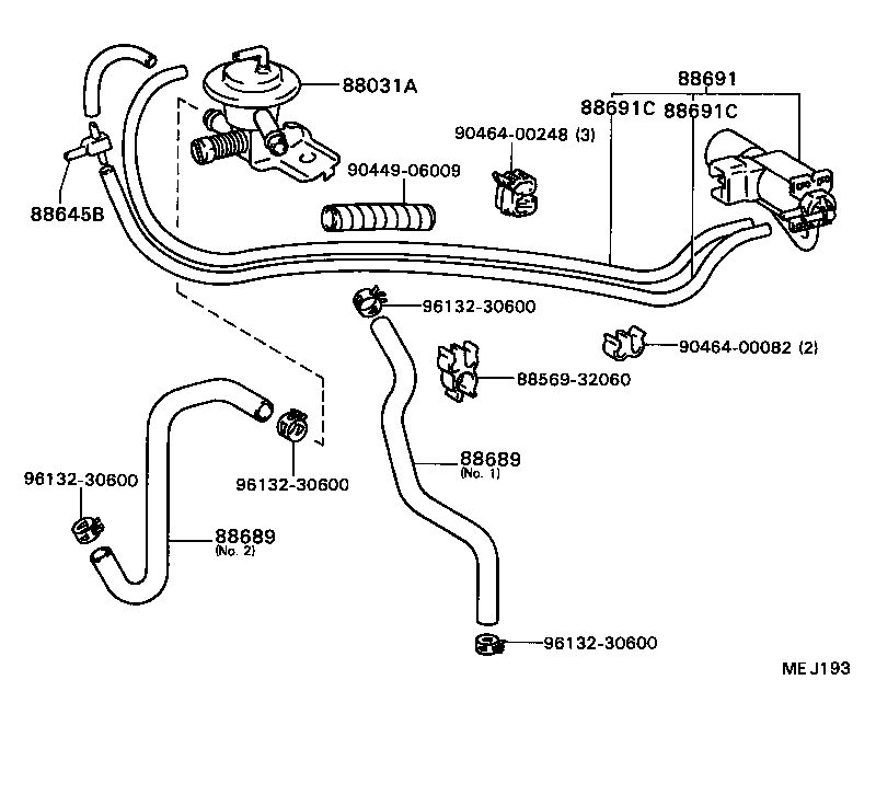  CELICA |  HEATING AIR CONDITIONING VACUUM PIPING