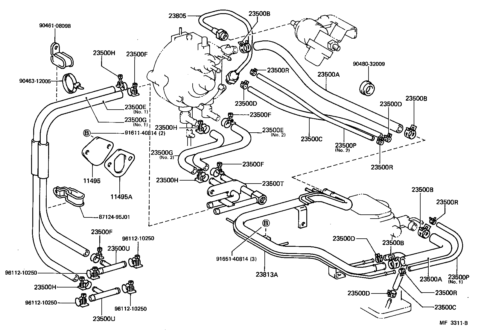  HIACE VAN WAGON |  LPG CARBURETOR FUEL PIPE