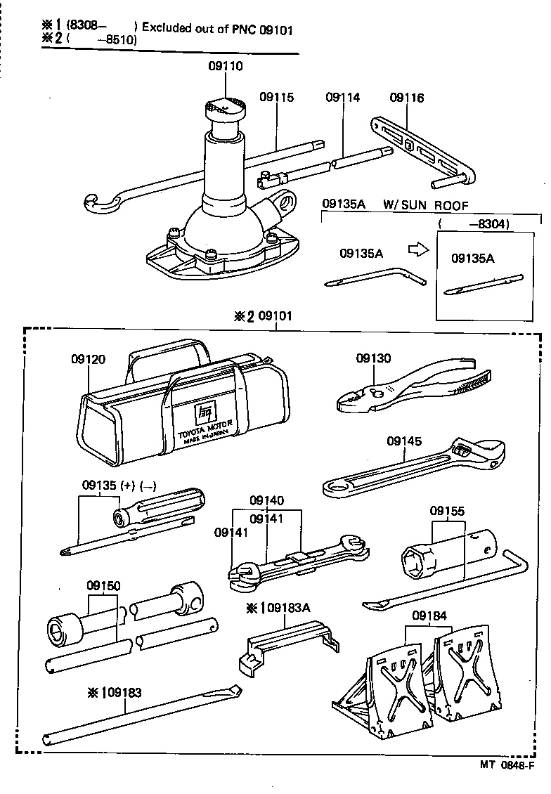  LAND CRUISER VAN |  STANDARD TOOL