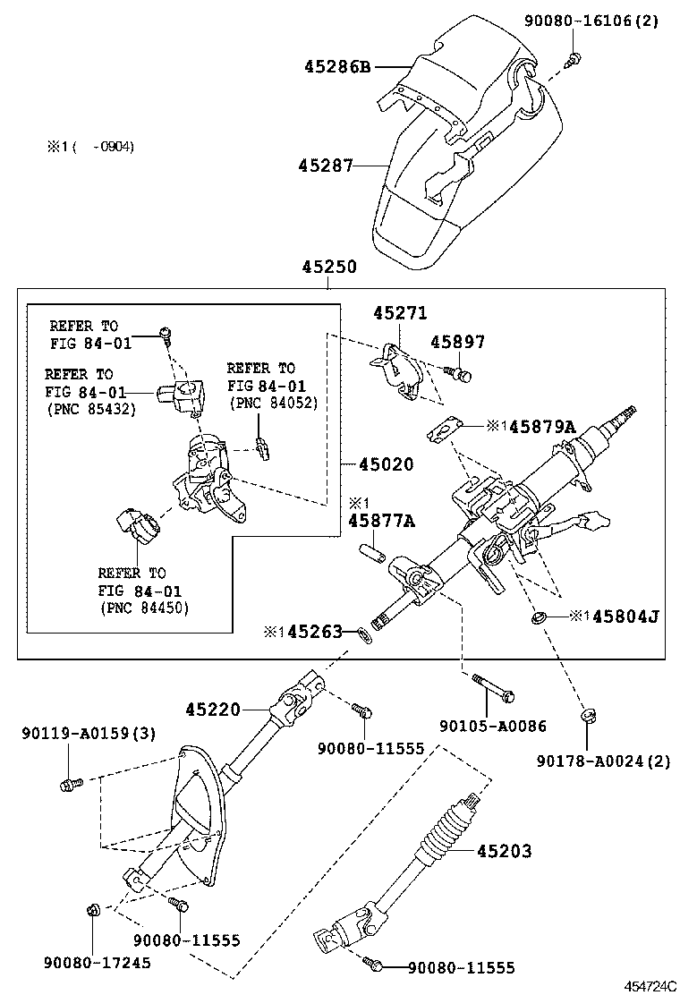 TOYOTA TUNDRAUCK56LPSASKA POWERTRAINCHASSIS STEERING COLUMN SHAFT