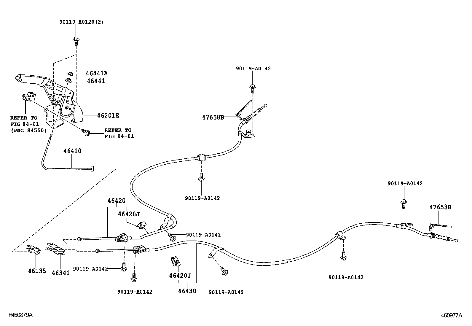 TOYOTA MATRIXZRE142LDHMDKK POWERTRAINCHASSIS PARKING BRAKE CABLE Japan Parts EU