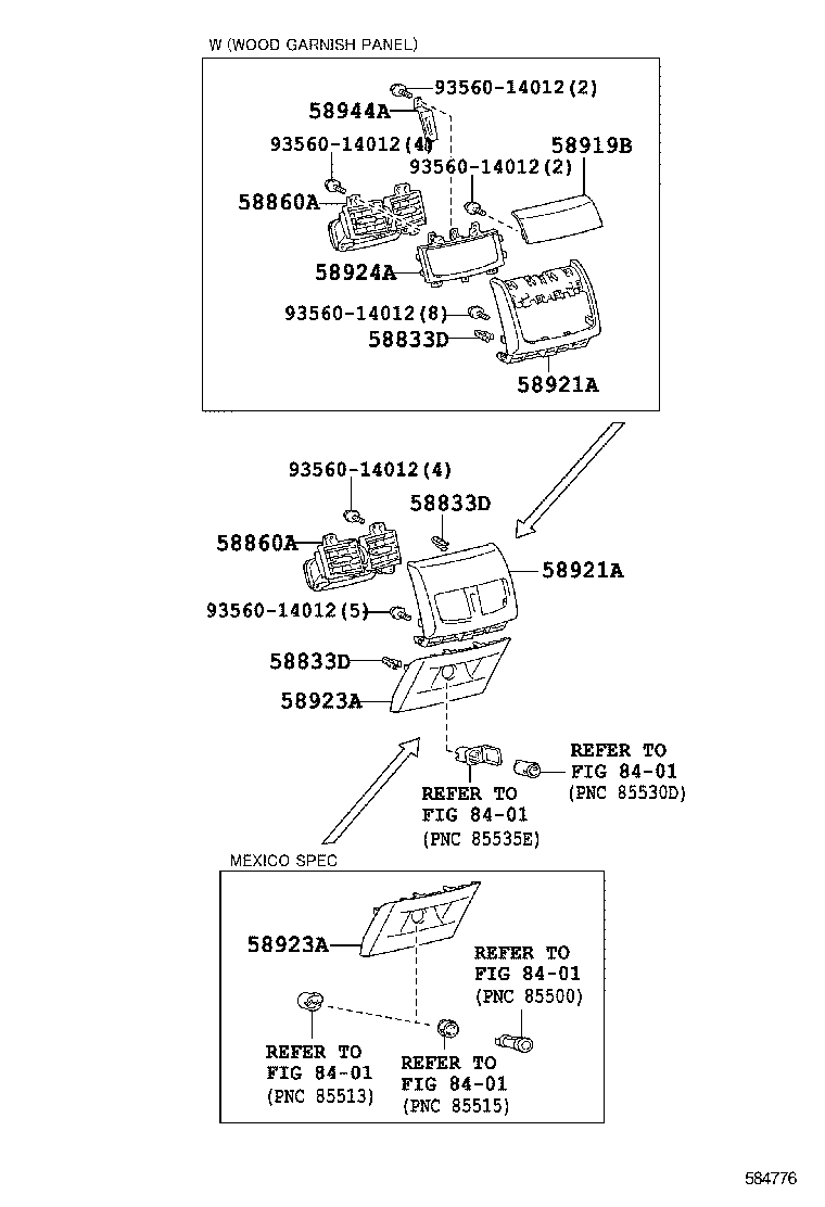  ES250 350 300H |  CONSOLE BOX BRACKET