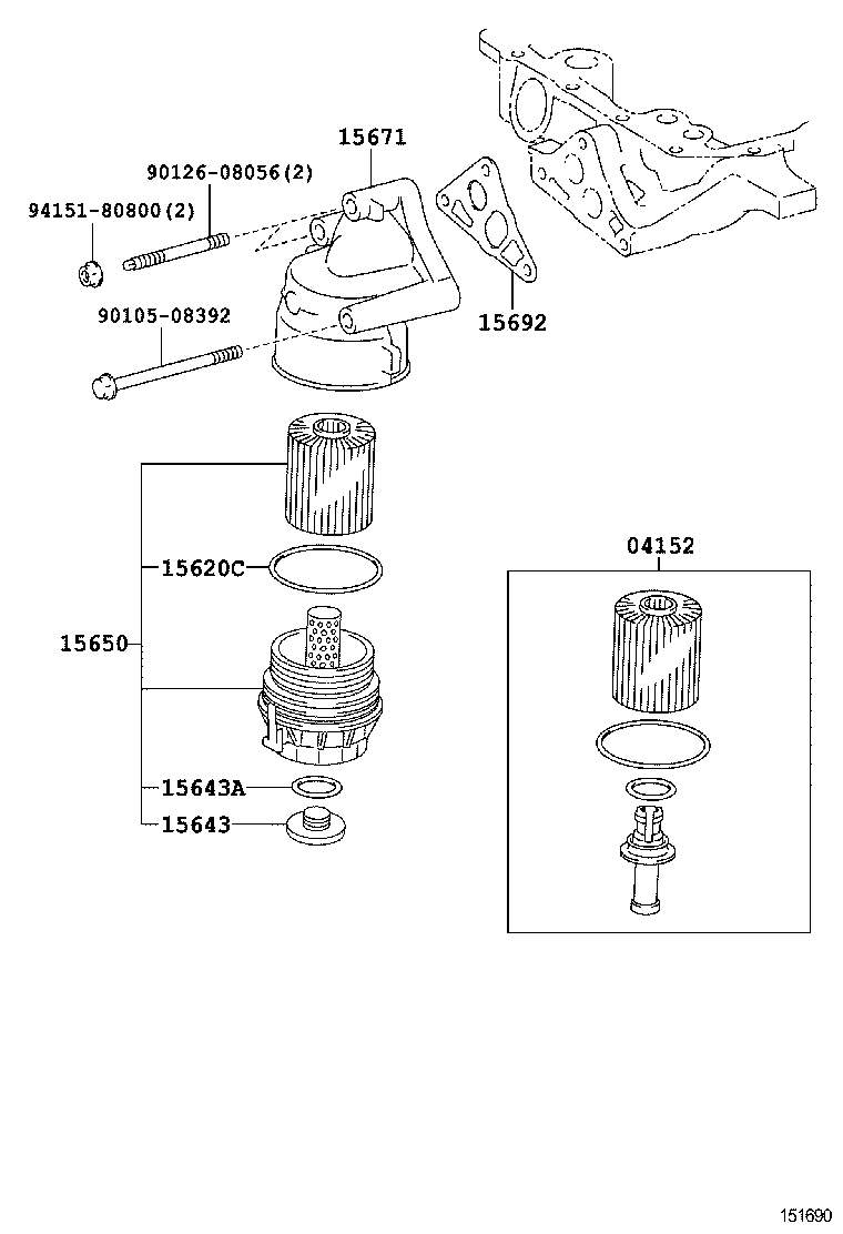 TOYOTA 4RUNNERGRN280LGKAGKA TOOLENGINEFUEL OIL FILTER Japan Parts EU