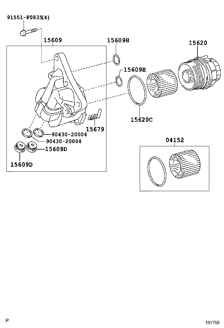 TOYOTA COROLLA NAPZRE142LDEPDKA TOOLENGINEFUEL OIL FILTER