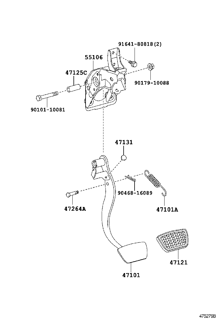  LS460 460L |  BRAKE PEDAL BRACKET
