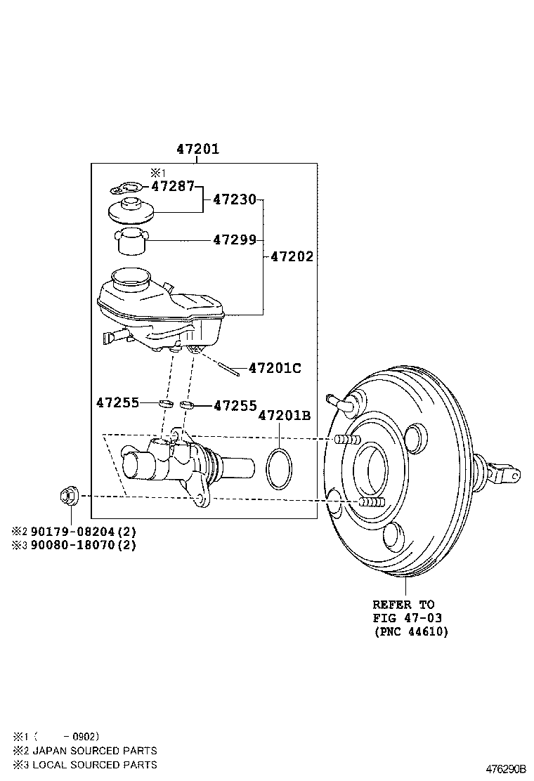 TOYOTA COROLLA NAPZRE142LDEPDKA POWERTRAINCHASSIS BRAKE MASTER
