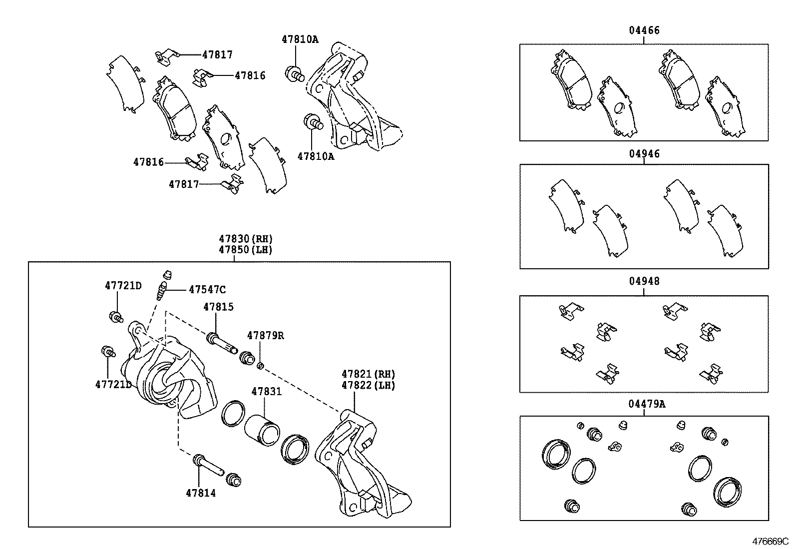 LEXUS RX350 450HGGL15LCWTGKA POWERTRAINCHASSIS REAR DISC BRAKE