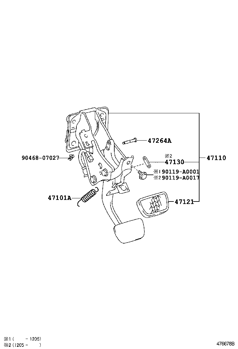  VENZA |  BRAKE PEDAL BRACKET