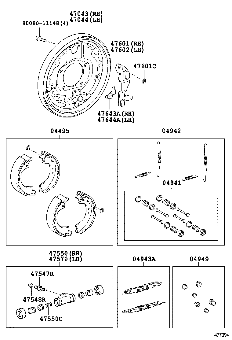 TOYOTA COROLLA NAPZRE142LDEPDKA POWERTRAINCHASSIS REAR DRUM BRAKE