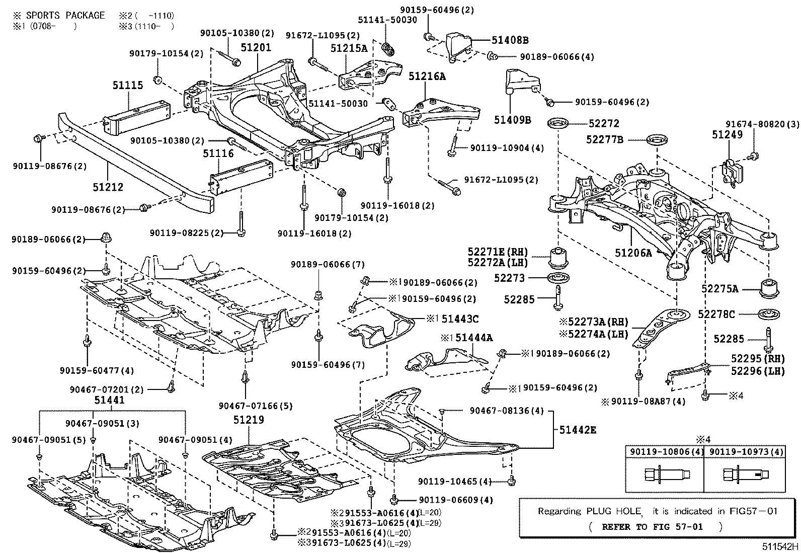  LS460 460L |  SUSPENSION CROSSMEMBER UNDER COVER