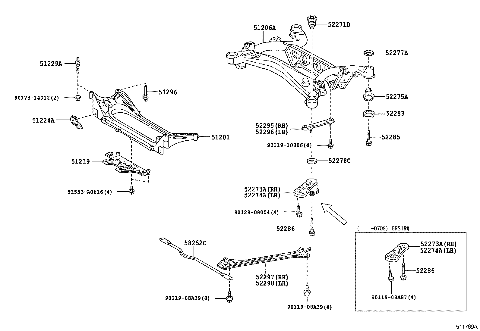  GS30 35 43 460 |  SUSPENSION CROSSMEMBER UNDER COVER